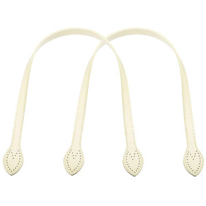 2Pcs 23.6" Leather Purse Straps Short Bag Handles Purse Bag Strap with Ear Shape End Holes Bag Making Supplies For DIY Crocheted