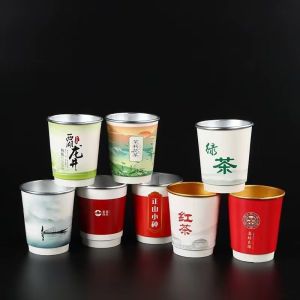 แก้วกระดาษสำหรับดื่มชาสีแดงแบบมีหู ความหนาแน่นสูง ใช้ในธุรกิจ ประชุม แก้วกระดาษแบบมีหูแบบมีช่องว่าง แก้วกระดาษแบบมองไม่เห็น