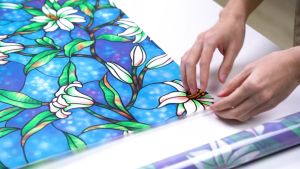 (45cm*200cm) Window Privacy Film Stained Glass Window Clings: Decorative Window Tinting Film for Home Anti-UV Frosted Glass Window Film Heat Control Door Covering Non-Adhesive Window Stickers window sticker glass privacy