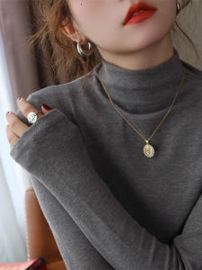 Premium Fashion T-Shirt for Autumn Elegant High Neck Long Sleeve Base Shirt
