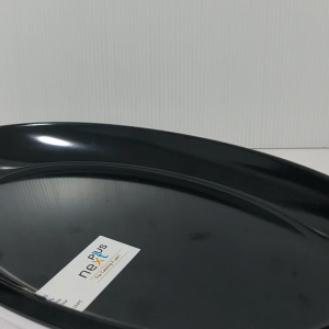 จานเปลเมลามีนแท้รูปวงรีขนาด14นิ้วสีขาวและสีดำจากNextplus สินค้ามีมอก.