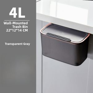 Wall-Mounted Trash Can Kitchen Bathroom Home Toilet Cabinet Door with Lid Kitchen Garbage Can Hanging Storage Bucket