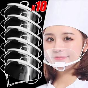 10PCS Transparent Chef Mask Food Safety Hygiene Oral Protective Cover Anti-Fog Splash Mask Cooking Food Processing Kitchen Baking Accessories