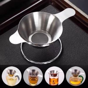Stainless Steel Tea Filter Reusable Fine Mesh Coffee Tea Strainer Funnel Infusers Home Tea Making