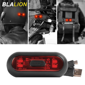 BLALION Motorcycle Helmet Brake Light USB Rechargeable LED Safety Warning Helmet Tail Lights Waterproof With 3 Lighting