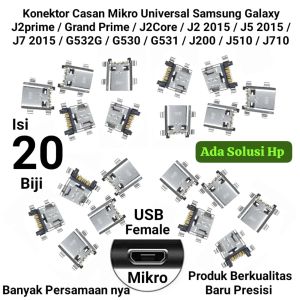 Konektor Casan Mikro Universal Android Hv Samsung Galaxy J2prime/Grand Prime/J2Core/J2 15/J5/J7 Ori