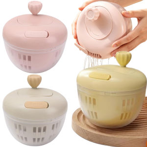 Multifunctional Household Vegetable Dehydrator / Large Capacity Fruit Vegetable Washer Dryer / Handheld Rotation Fruit Food Drain Basket for Kitchen
