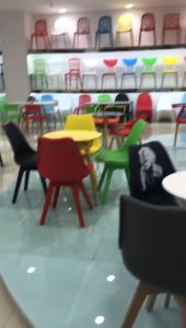 💒【Spring Garden Furniture Store】💒Dining Chair with Cushion Nordic Plastic Chair living room chair bedroom Office chair Kitchen & Dining Furniture > Dining Chairs