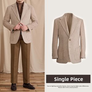 Mens 60 Wool British Vintage Striped Suit Jacket