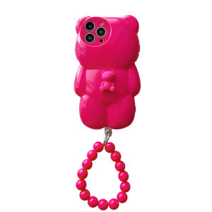 Cute Cartoon Bear 3D Protective Phone Case Full Cover Shockproof Soft Shell for  15Pro Max 14Por 13 12 Phones Eco Friendly