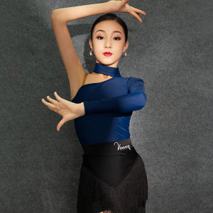 Venny Vinistyle Internet Celebrity Latin Dance Wear Professional Tops Female Kids Dancing Dress Girl New Arrival Single Sleeve Practice Suit