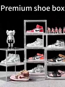 HOL Heavy Duty Crystal Clear Magnetic Acrylic SHOEBOX Sneaker Shoe Storage Organizer