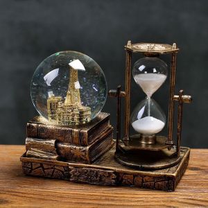 Yo-Fun LED Crystal Ball Hourglass Decor Snow Globe Decorations for Home Table Decorations for Living Room Shelf Christmas Decor Accents