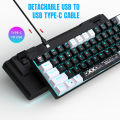 60% mechanical keyboard gaming keyboard, 68 key Keyboard ice blue backlight, USB key cable separation design, suitable. 