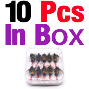 10pcs #10 Artificial Insect Bait Lure Bee Fly Trout Artificial Fishing Lures 15mm Outdoor Fishing Insects Baits Lure Set Pesca