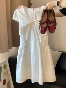 HUAYILING | White Short Sleeve Mini Dress