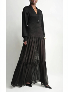 Pleated Slightly Sheer Loose Tulle Skirt Elastic Waist