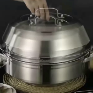 Bộ nồi lẩu hơi nồi hấp đa năng thế hệ mới inox 304 D36-40cm tùy chọn đáy 5 lớp dày dặn dùng được cho bếp từ