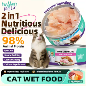 Hegen Pet Cat Wet Food Wet Can For Calcium Vitamins Supplement All Stages Adult Kitten Cat