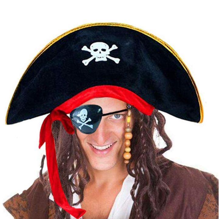Adult/Kids Fabric Captain Hook Jack Sparrow Pirate Halloween Costume Hat