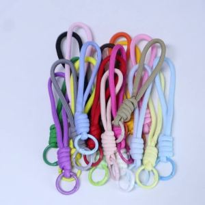 5Pcs Colorful Braided Lanyard Keychains Handmade Anti Lost Knot Rope Strap For Car Keychains Making DIY Phone Chains Accessories