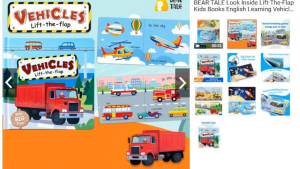 BEAR TALE Look Inside Lift-The-Flap Kids Books English Learning Vehicles Cognitive Books For Kids