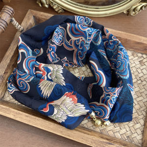 XUANXUAN | Elegant Vintage Chinese Style Scarf For Women Magnetic Clasp Long Rectangle Spring Autumn Versatile Fashionable Polyester Fiber