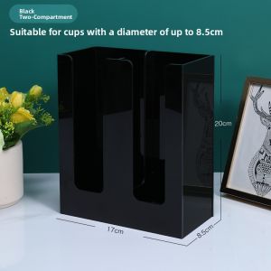 Acrylic Coffee Cup Holder Disposable Cup Dispenser Milk Tea Shop Storage Rack Desktop Organizer Plastic Cup Holder Shelf