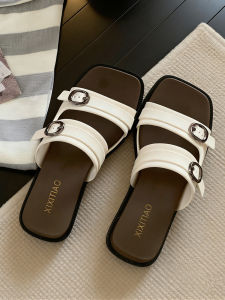 XIXITIAO | Slim Straps Square Buckle One-band Comfortable Anti-slip Sandals