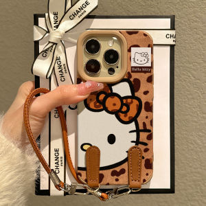 Fall Winter Womens Brown Leopard Print Suede Phone Case with Lanyard for Xiaomi 15 pro 14 New Model 13 pro Protective Cover Creative Niche