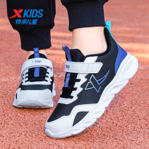 XTEP Boys Running Shoes Leather Surface Casual Sports Shoes Autumn Winter Student Runners Boys Large Size Comfortable Shoes