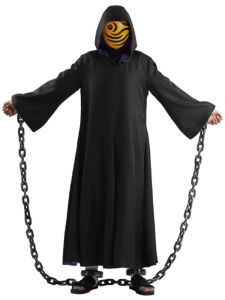Naruto Shippuden Cosplay Costume Fly Masked Man with Earth Robe Mens Cosplay Outfit Polyester Material Anime Themed Clothing
