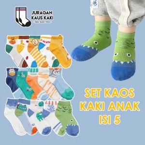 Kaos Kaki Bayi Anak Laki Laki Panjang Motif Katun Import Isi 5