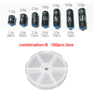25pcs-130pcs Combination Fishing Lead 1.5g-5.0g Lead Sinker Fishing Ruler Lead Set Quick Replace Fishing Accessories Tackle