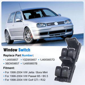 Black 12V Window Control Switch 1J4959857 3BD959857 1J4959857D 1J4959857C For VW Golf 4 Jetta MK4 Bora Beetle Passat B5 Plastic