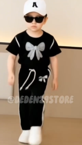 SETELAN ANAK PEREMPUAN MODEL SKENA MOTIF PITA CEWEK KOREA LENGAN PANJANG TERBARU