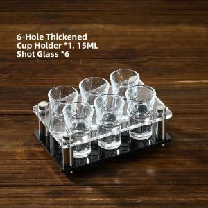 Acrylic Frosted Bar KTV Bullet Cup Holder Set Small White Wine Cup Glass Whiskey Cup Transparent Style Chinese Style Drinkware