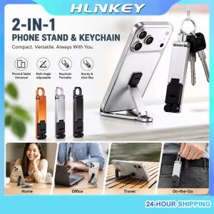 HLINKEY 3PCS Mini Foldable Phone Stand Lightweight Aluminum Hands-Free Cell Phone Holder Multi-Angle Travel Desk Bracket
