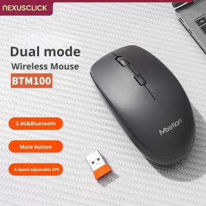 NexusClick Dual Mode Wireless Mouse Ergonomic 2.4G Bluetooth Silent Click Adjustable DPI Plug and Play Portable Computer Mice