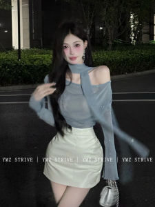 Gợi Cảm Ôm Vừa Vặn Da Váy Bộ Dành Cho Phụ Nữ Đầy Đặn Pháp Pure Desire Fine Flash Belt Áo Mùa Thu Quấn Cảnh Mùa Xung Quanh Váy