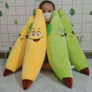 GỐI ÔM CHO BÉ MẪU GIÁO HÌNH QUẢ CHUỐI VẢI MỊN AN TOÀN VẢI MỊN ẢNH THẬT