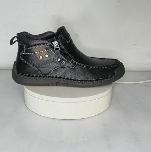 Kulit   Fashion Sepatu Boots Pria Keren Resleting Kerja Klasik Karet Santai Ringan Lentur Handmade Anti Slip 426