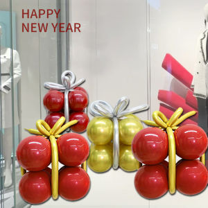 Celebratory Balloon Gift Box Decoration for New Year Lantern Setup Shop Festive Scene Decoration Standard Color Latex Balloon