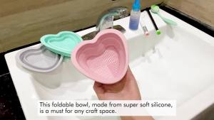 Silicone Brush Cleaner Bowl Foundation Brush Scrubber Board Foldable Brush Cleaning Mat To Clean Brushes Gel Cleaning Hand Tool