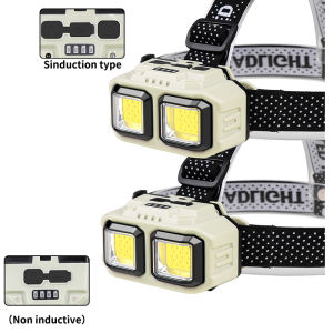 Sensor Headlamp COB LED Head Lamp Flashlight USB Rechargeable Head Torch 4 Lighting Modes Head Light with Built-in Battery