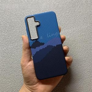 Ultra-Thin Mountain Grid Magnetic Absorption Phone Case Carbon Fiber Galaxy S23 Ultra Kevlar Pattern S24 Matte S23 Protective Cover Magsafe Wireless Charging