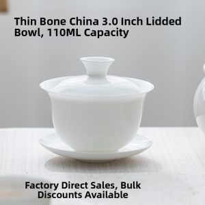 Thin Bone China Gaiwan Teaware 100ml
