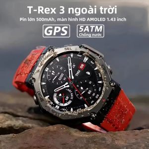 Đồng Hồ Thông Minh T-Rex 3 Ultra GPS Hỗ Trợ Hai Băng Tần GNSS La Bàn Đo Độ Cao Áp Suất Khí Quyển Chống Nước 5ATM IP69K Màn Hình AMOLED Gọi Điện Dành Cho Nam Thể Thao Ngoài Trời