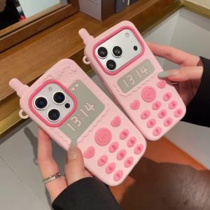 Cute 3D Mobile Phone Style Phone Case for IPhone 17 16 E 15 14 13 Pro Max Plus 16E 17E i17 Kawaii Shockproof Soft Silicone Cover