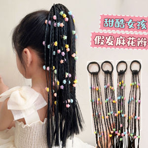 Childrens Fake Hair Braids Girls High Ponytail Boxing Braid Head Ropes Little Girl Hair Ties No Tie Hair Punches